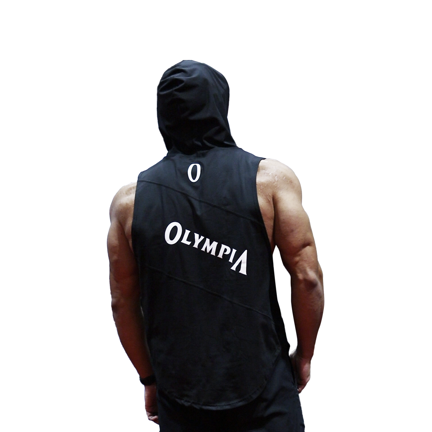 Olympia Black Sleeveless Hoodie 3 Panel