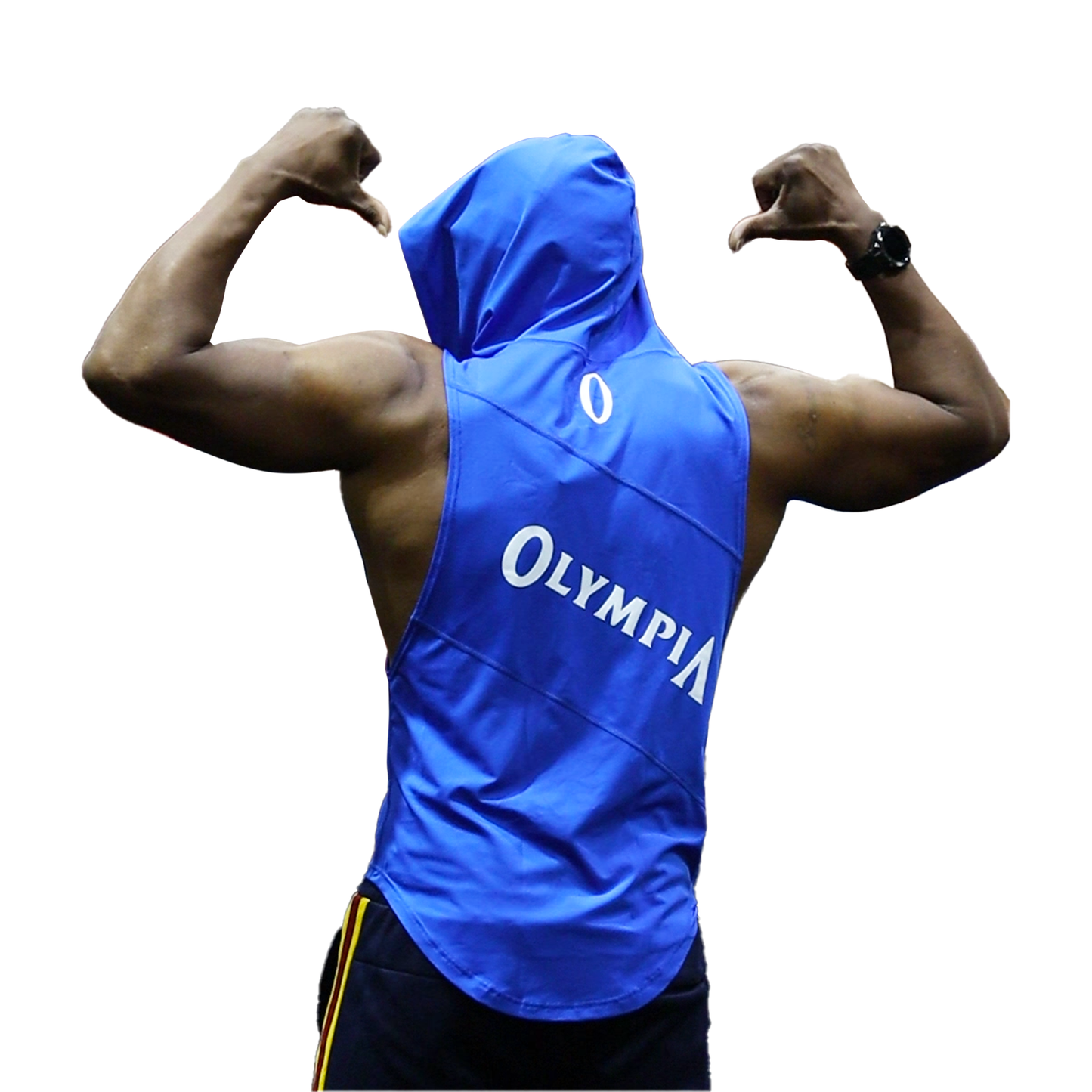 Olympia Blue Sleeveless Hoodie 3 Panel