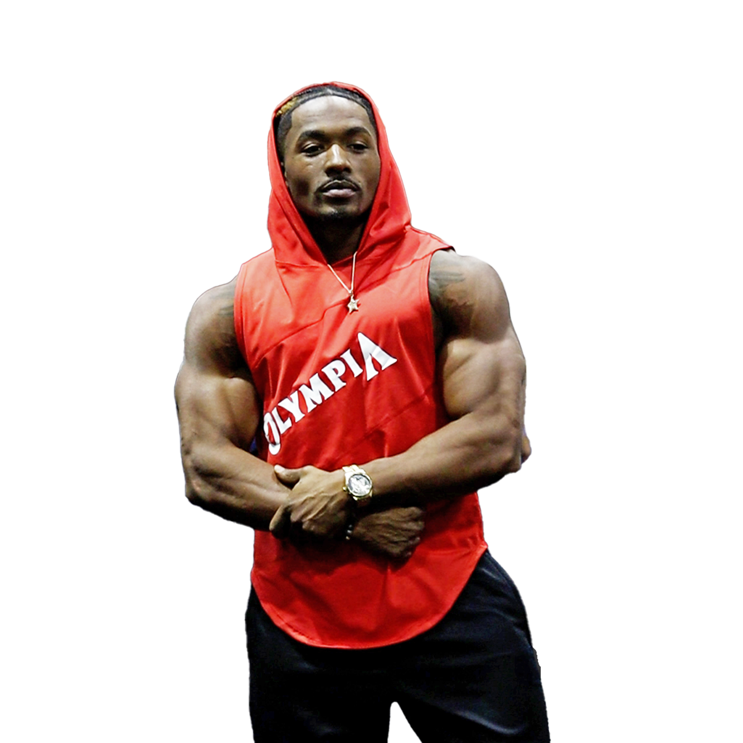 Olympia Red Sleeveless Hoodie 3 Panel