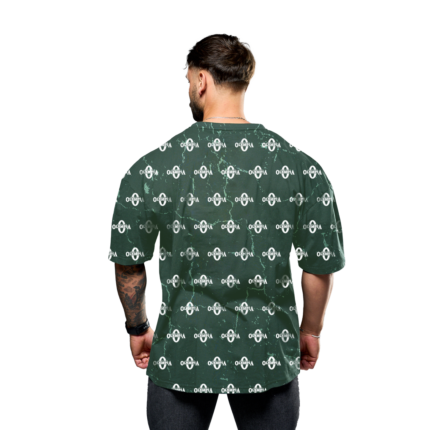 Olympia All Over Print Oversize Premium Green T-Shirt