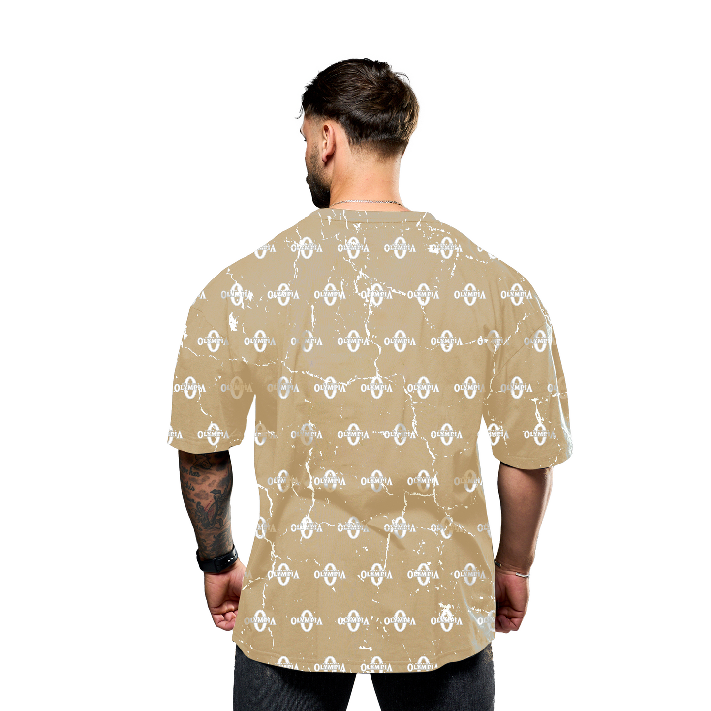 Olympia All Over Print Oversize Premium Tan T-Shirt