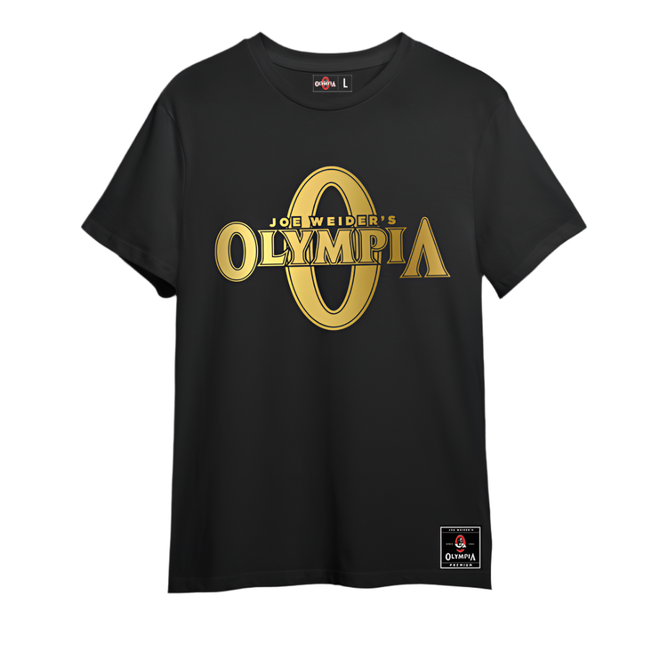 Olympia Classic Logo in Gold Foil Black Tee