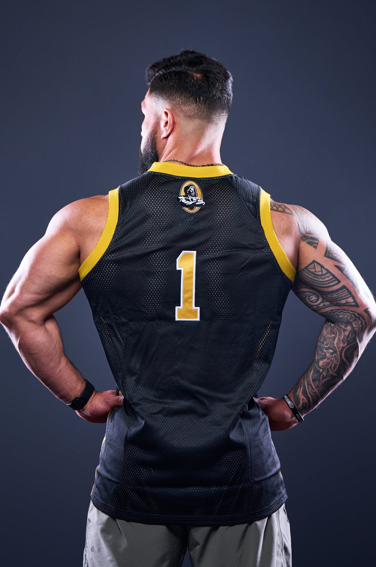 Olympia Basketball Jersey Black and Gold