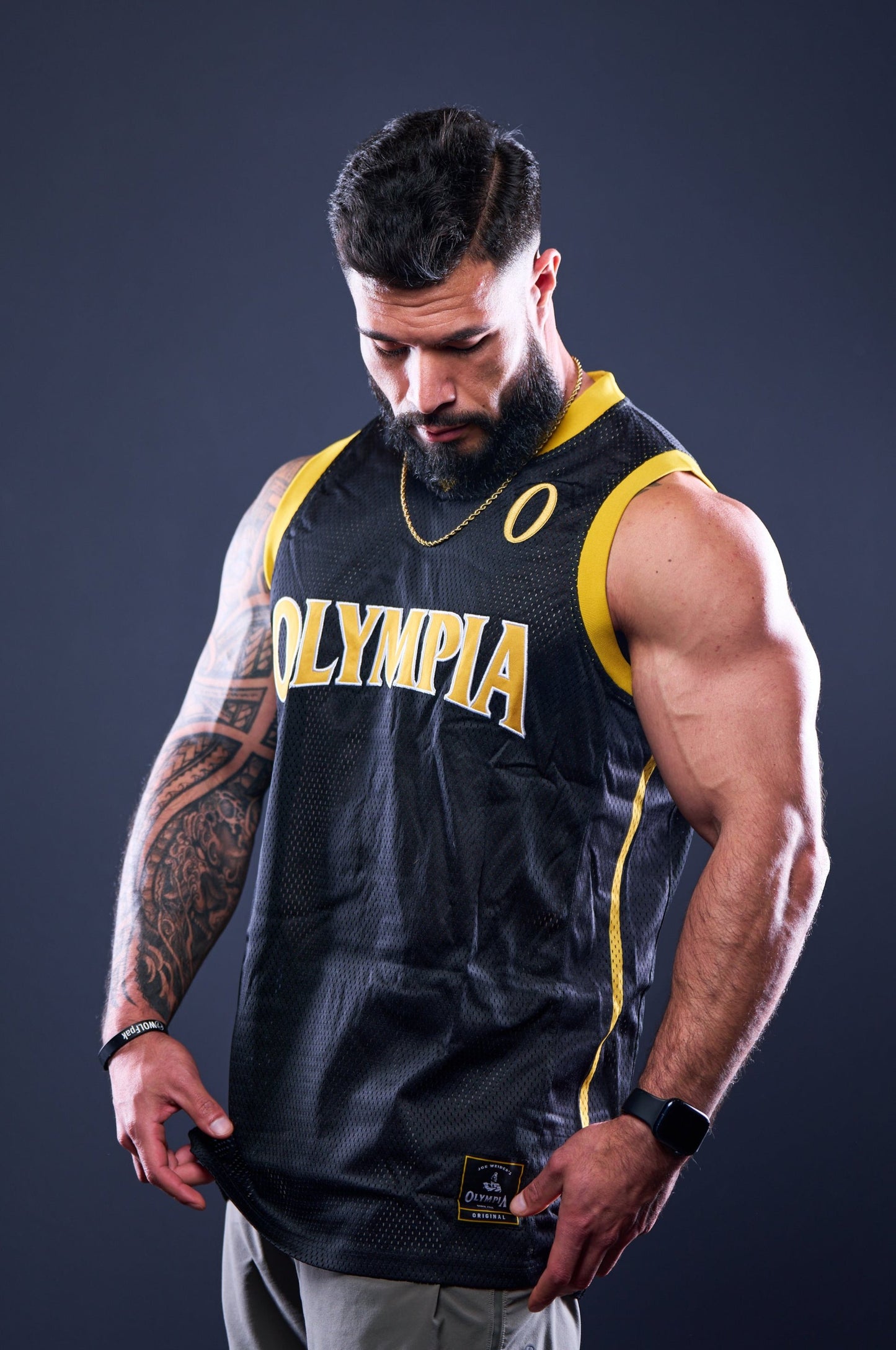 Olympia Basketball Jersey Black and Gold