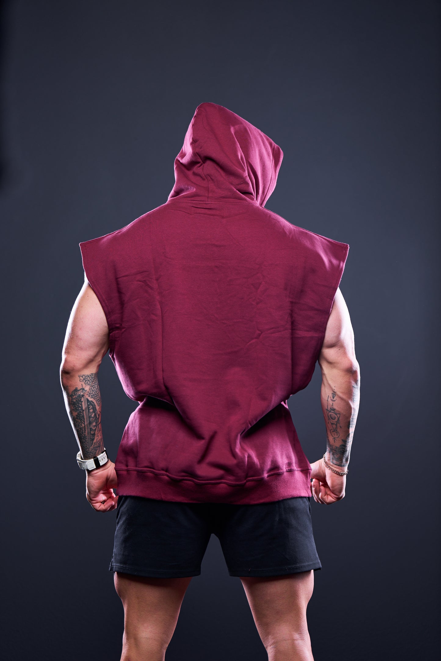 Olympia Sleeveless Hoodie Maroon