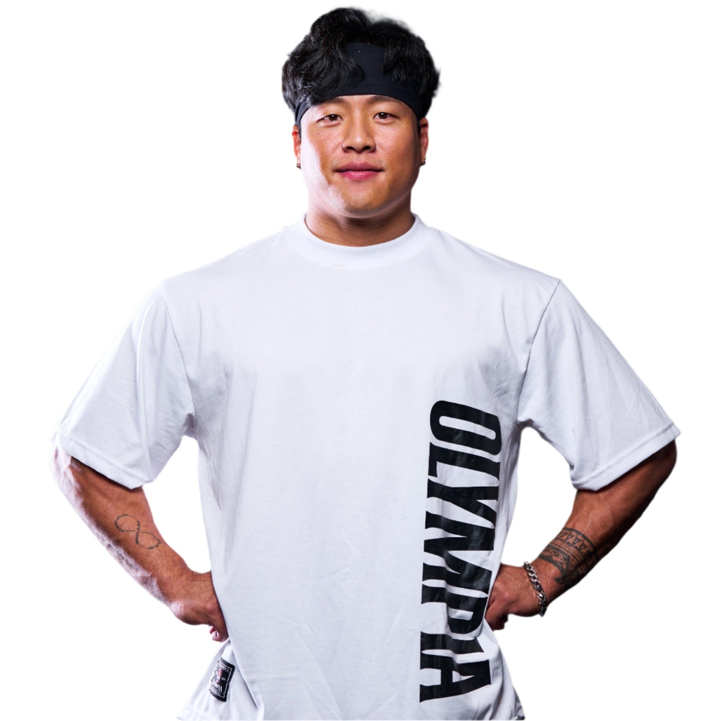 Olympia Premium Vertical White OS Tee