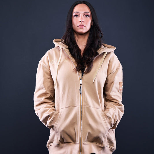 Olympia Women's Full Zip Hoodie Tan