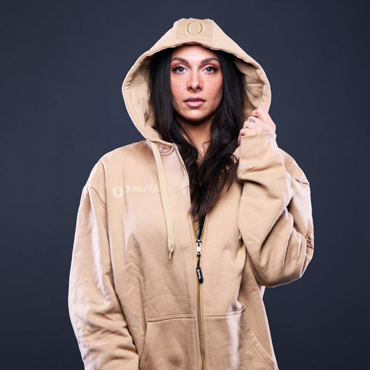 Olympia Women's Full Zip Hoodie Tan