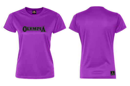 Olympia Women's Fitted Tee Purple Black Logo