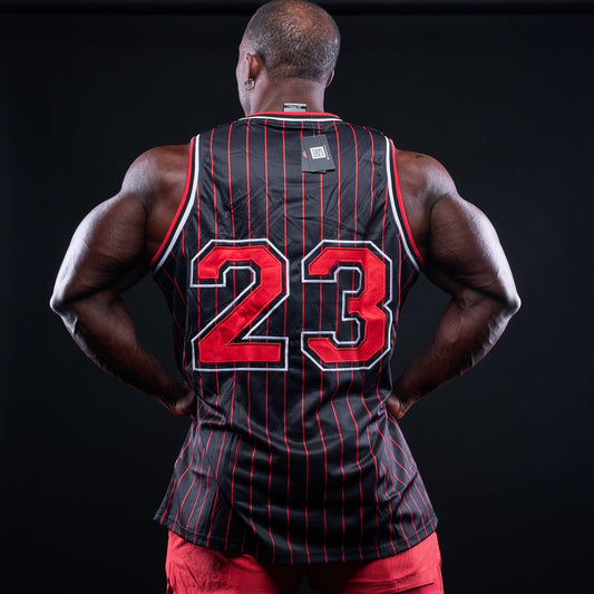 Olympia Basketball Jersey Pinstripes Black 23