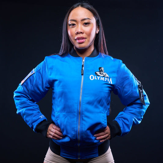 Olympia Womens Bomber Jacket Blue