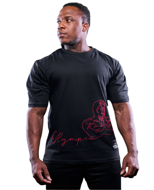 Olympia Premium Embroidered Silhouette Black OS Tee