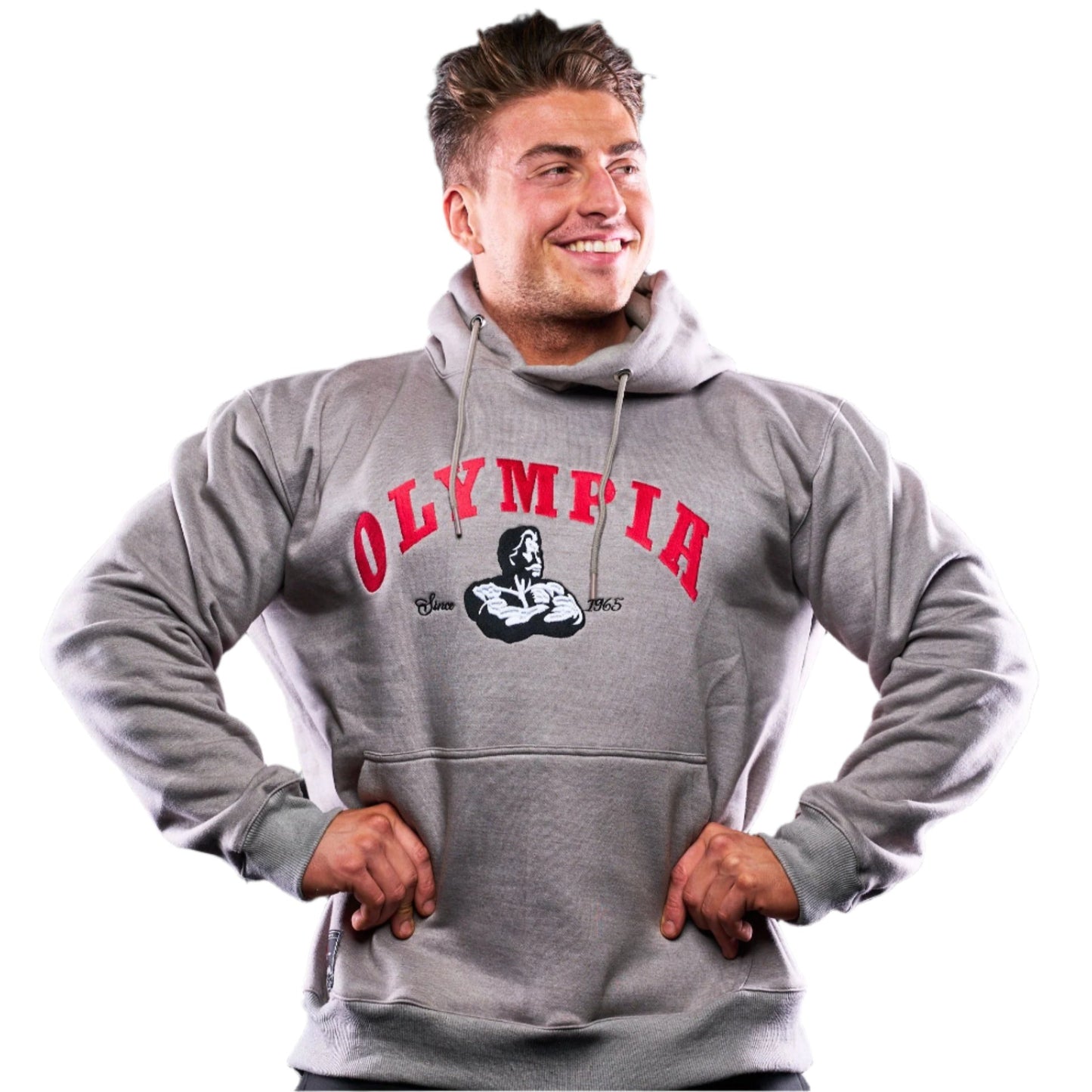 Olympia Embroidered Grey Pullover Hoodie