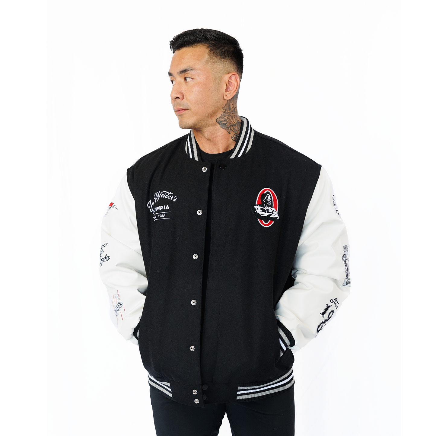 OIympia Black & White Varsity Jacket