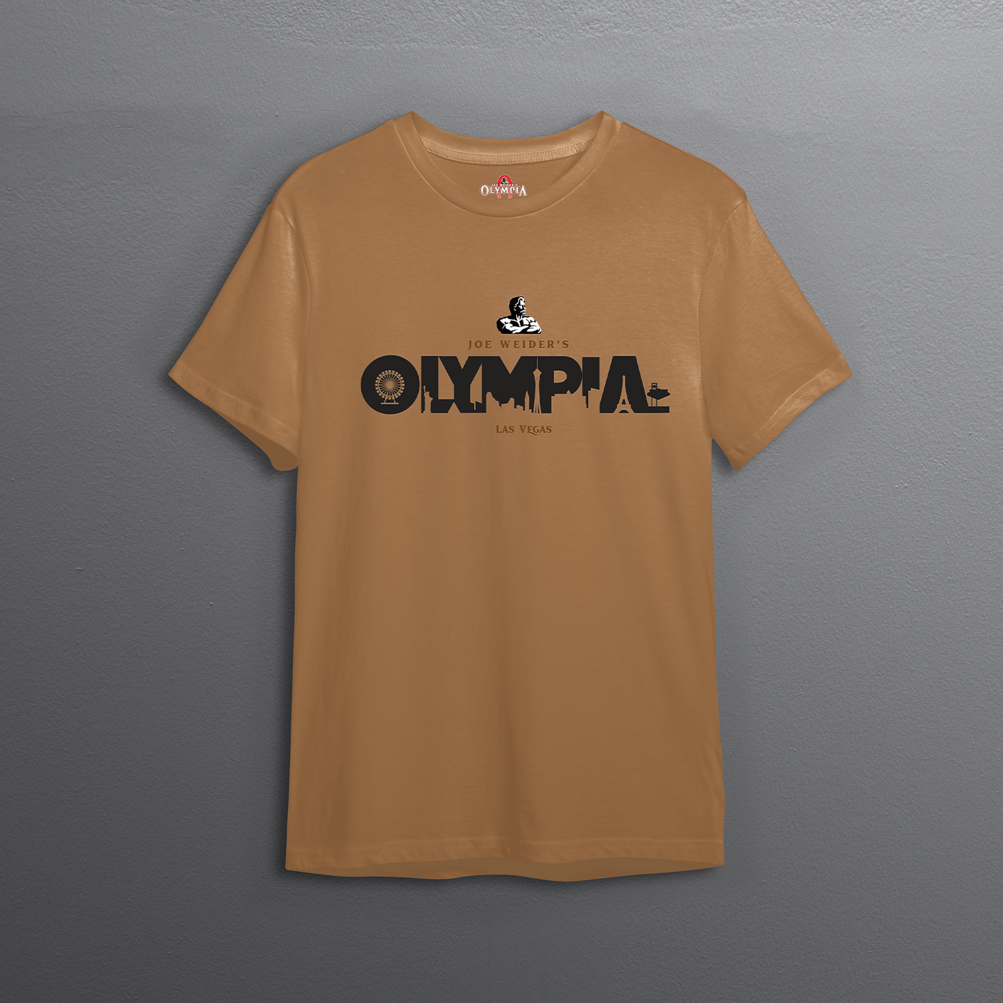 Olympia Las Vegas Skyline Basic Activewear Oversized T-shirt - Tan