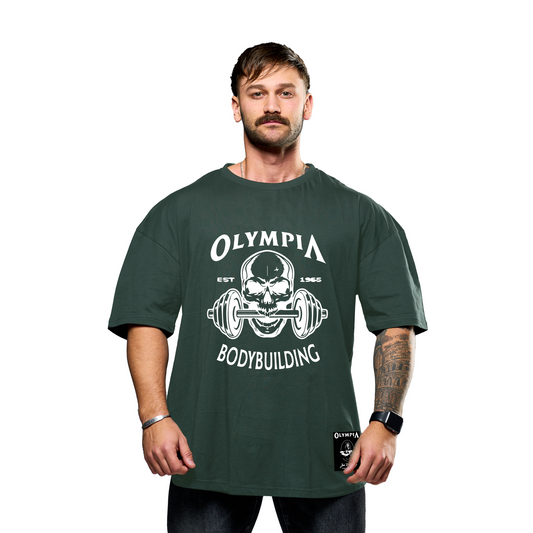 Olympia Skull Bodybuilding  Oversize Premium Green T-Shirt
