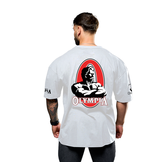 Olympia Vertical Oversize Premium White T-Shirt