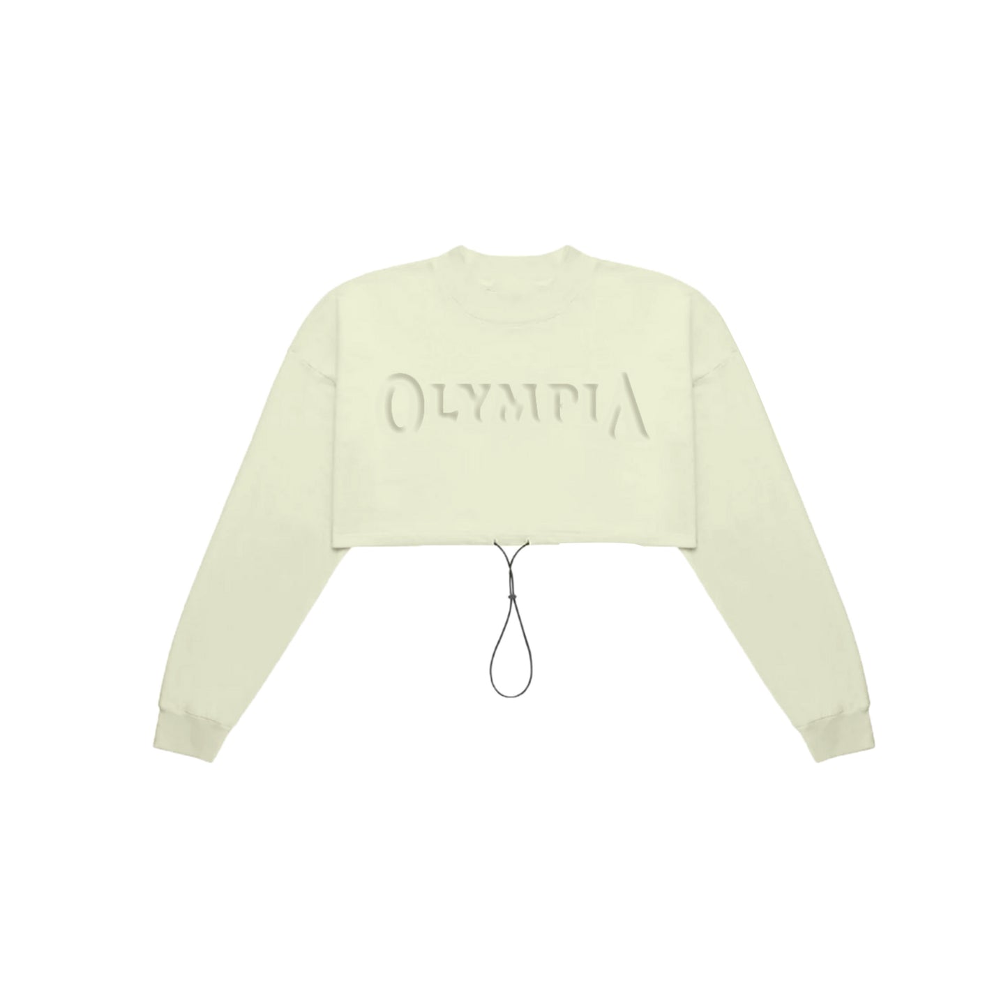 Olympia Embossed Beige Crop Crew neck