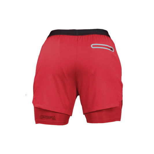 Shorts de compresión rojos Olympia