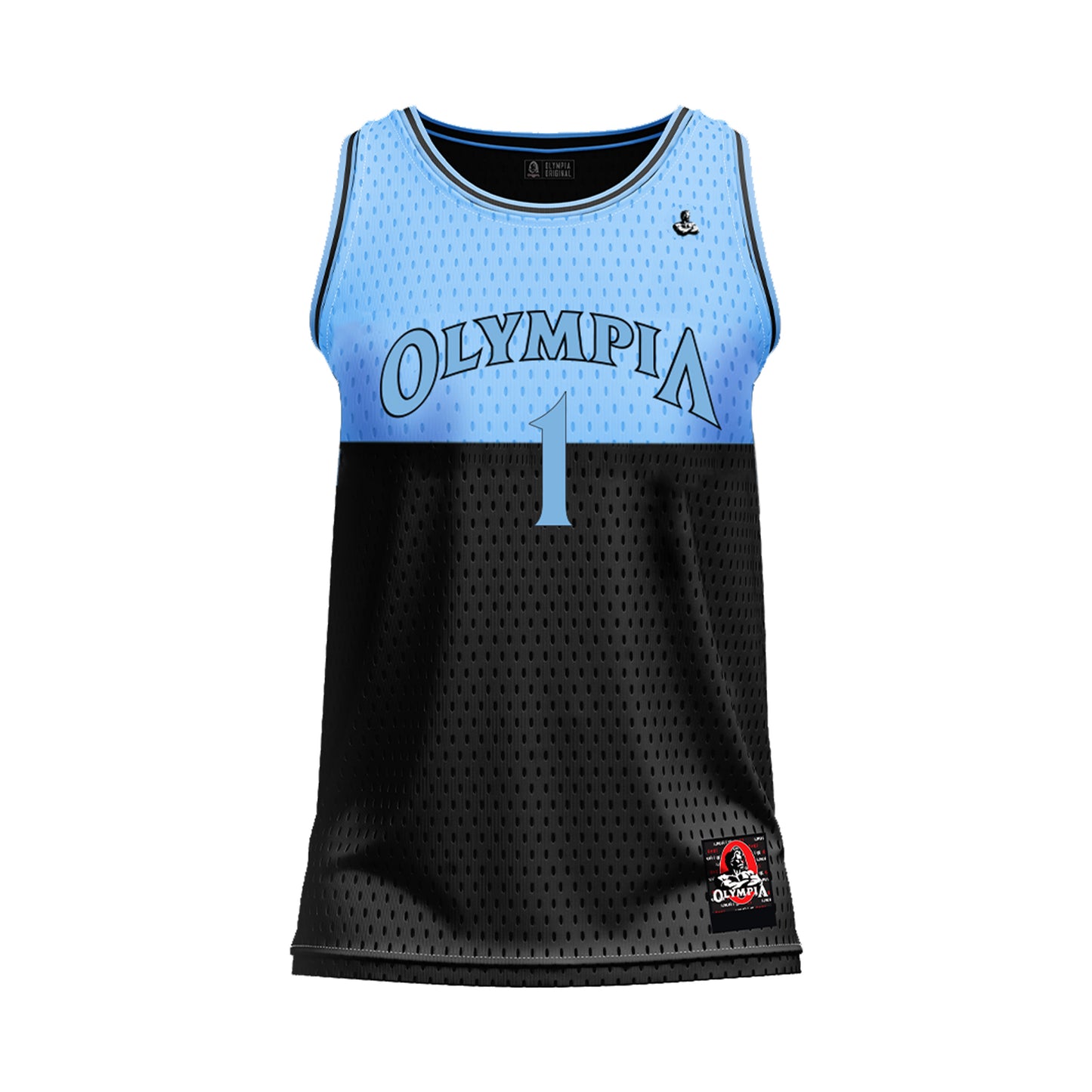 Camiseta de baloncesto Olympia negro/azul bebé