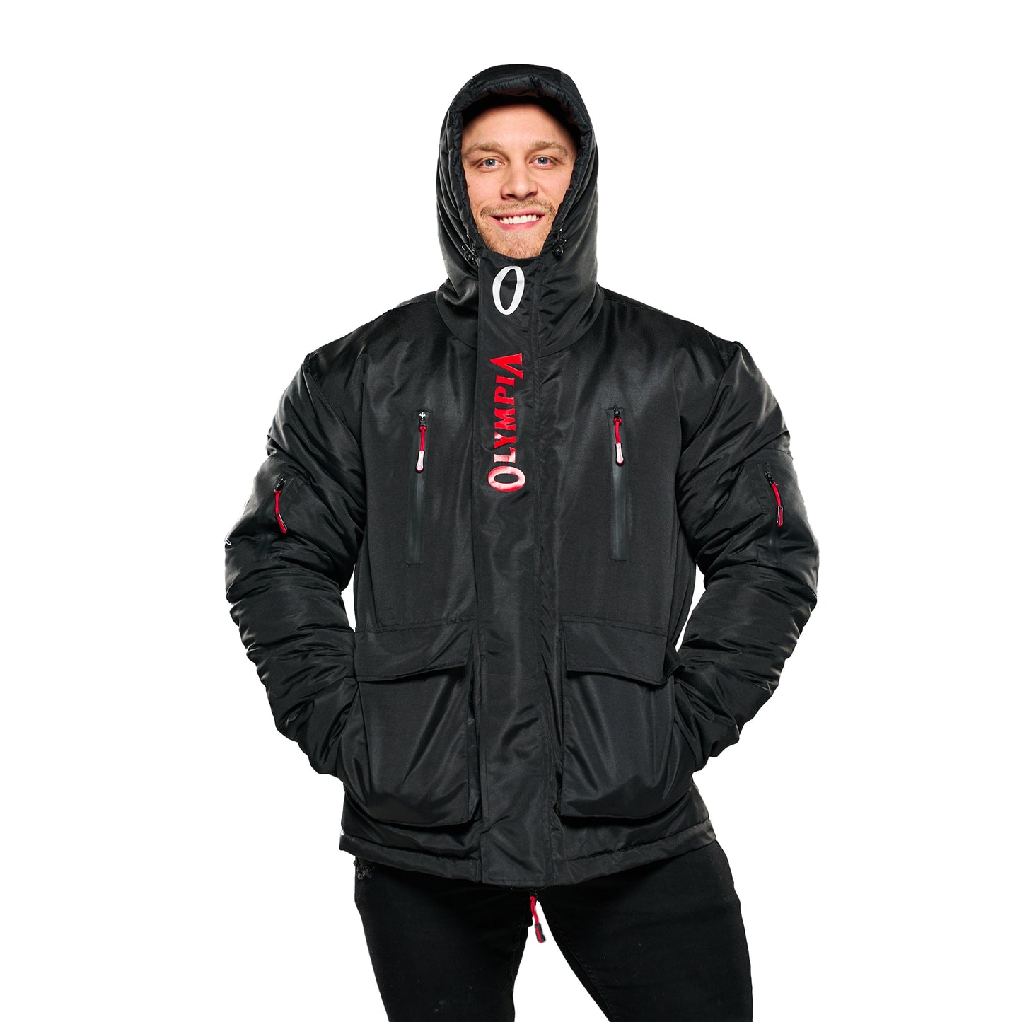 Olympia Men's Black w/ Red Utility Jacket