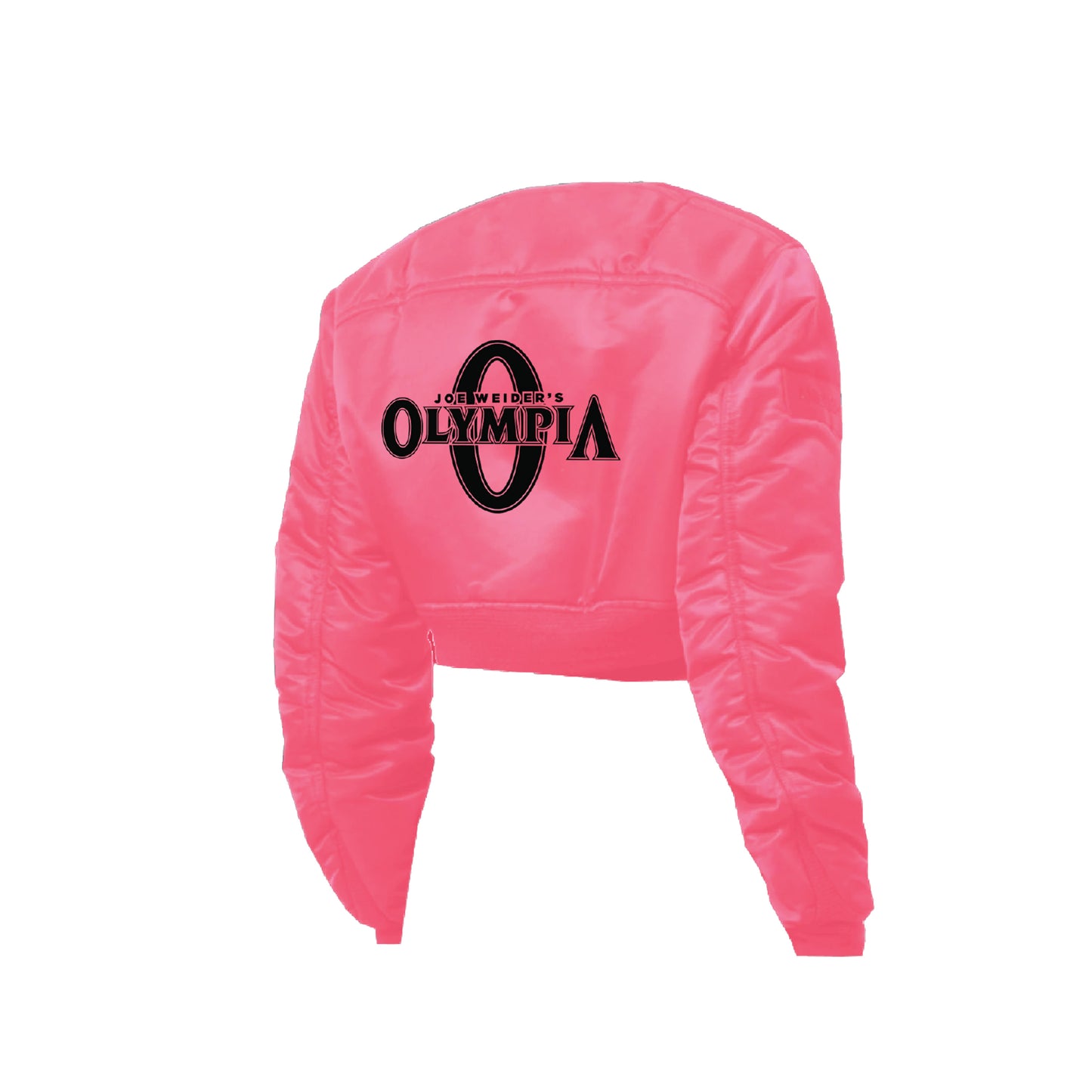 Olympia Crop Bomber Jacket  Pink