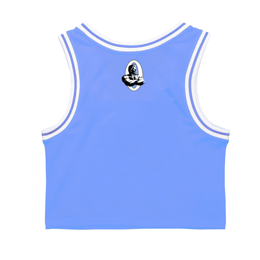 Camiseta de baloncesto Olympia Crop Azul claro/Blanco