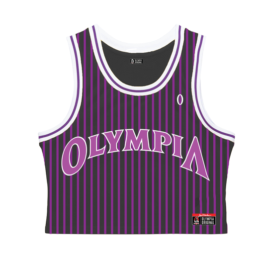 Camiseta de baloncesto Olympia Crop Negro/Morado