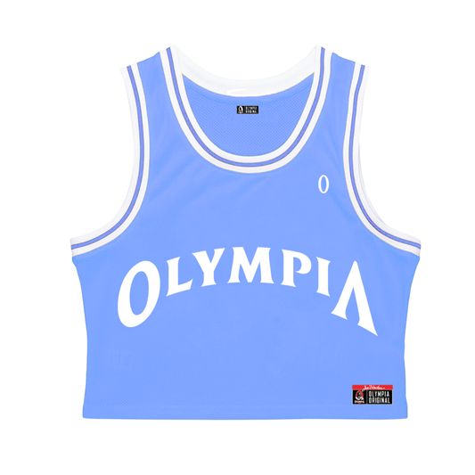 Camiseta de baloncesto Olympia Crop Azul claro/Blanco