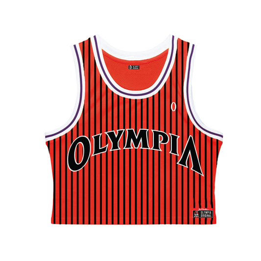 Camiseta de baloncesto Olympia Crop rojo claro