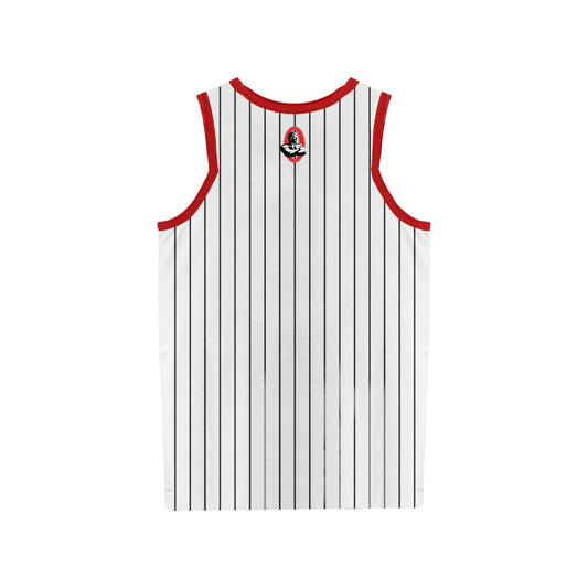 Olympia Basketball Jersey Pinstripe White