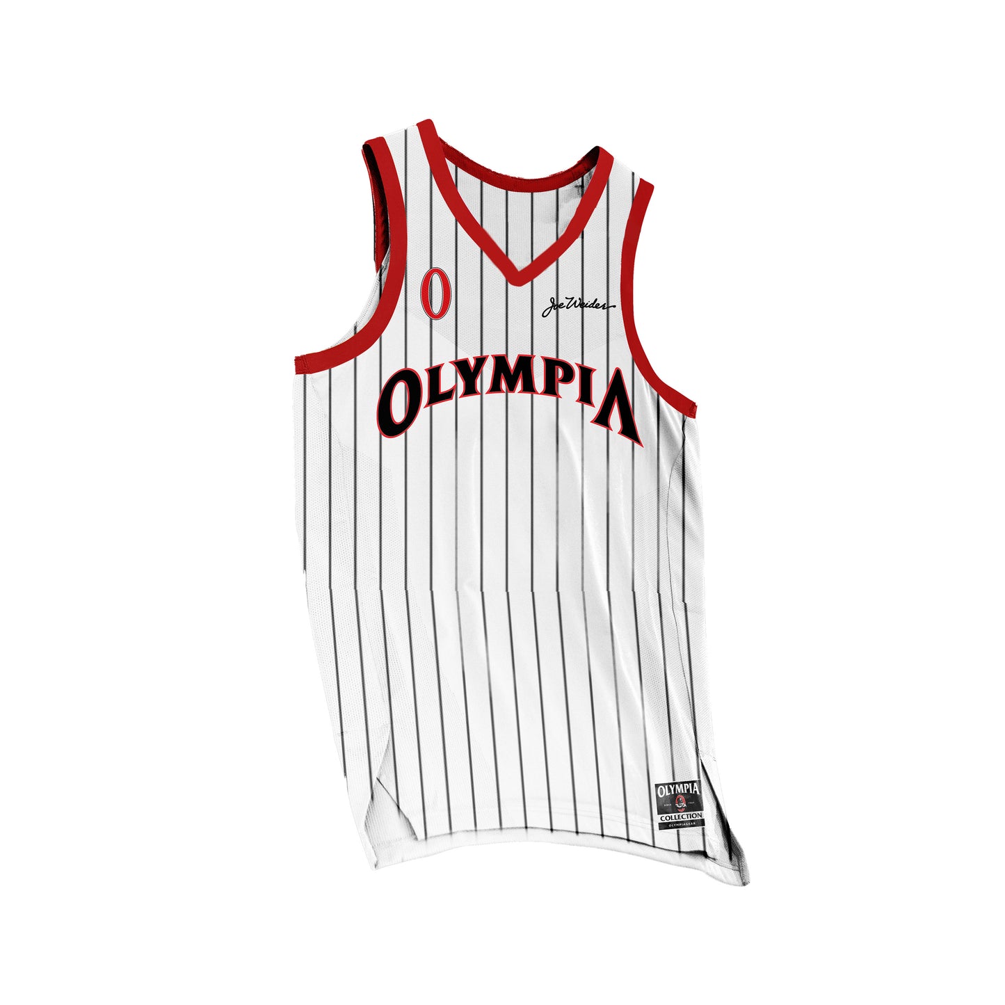 Olympia Basketball Jersey Pinstripe White