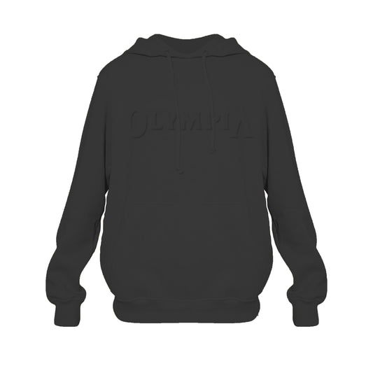 Olympia Embossed Pullover Hoodie Black