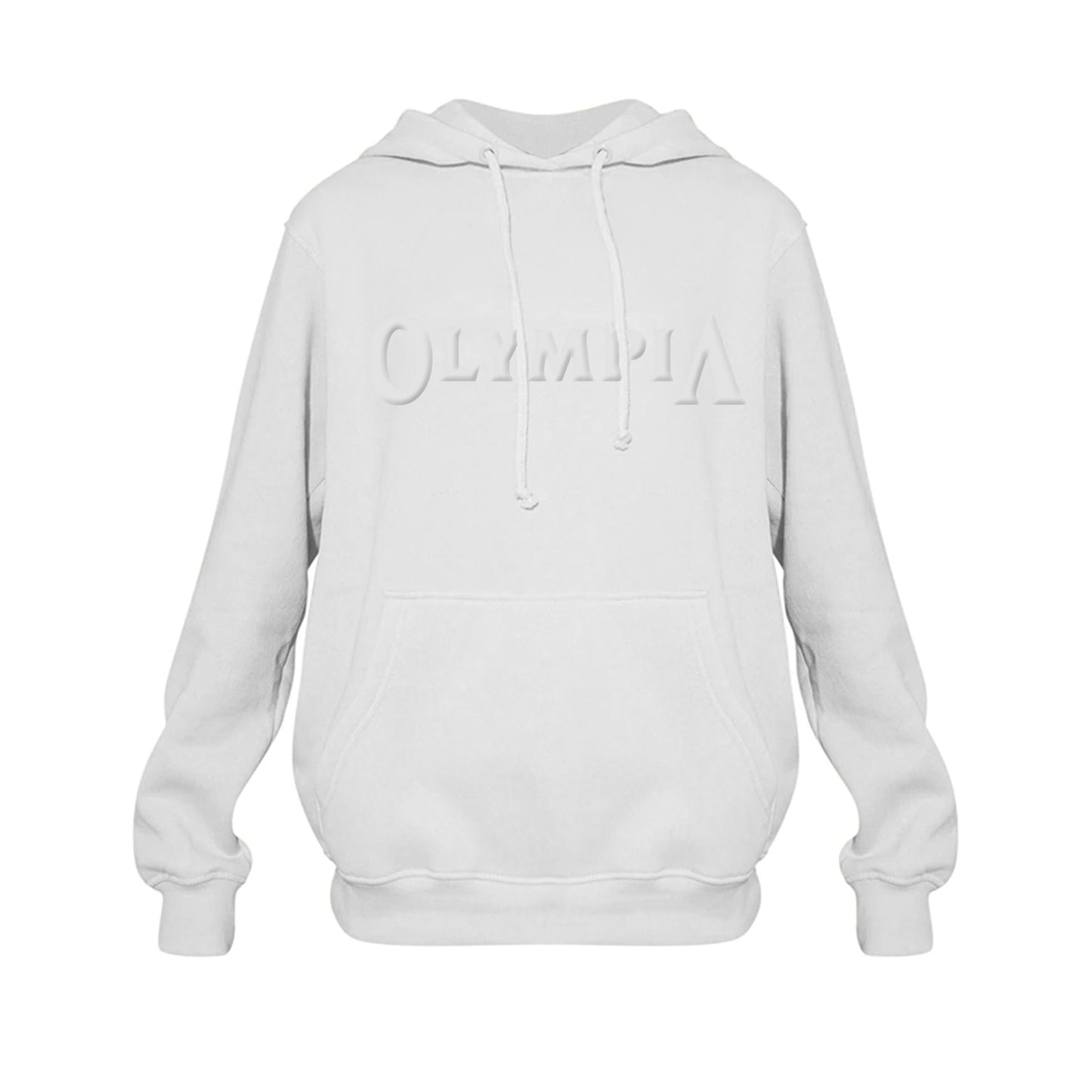 Olympia Embossed Pullover Hoodie White