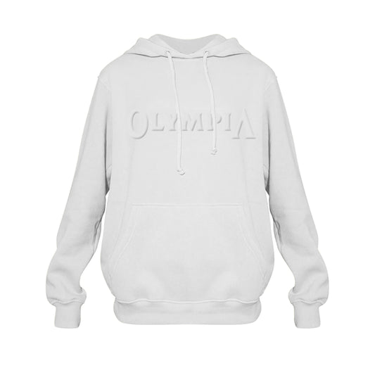 Olympia Embossed Pullover Hoodie White