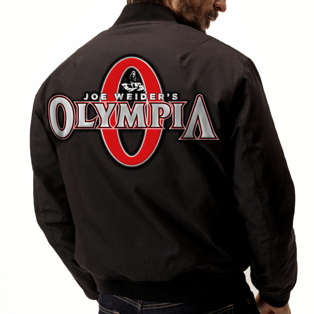 Chaqueta exclusiva Olympia negra con logotipo en el brazo