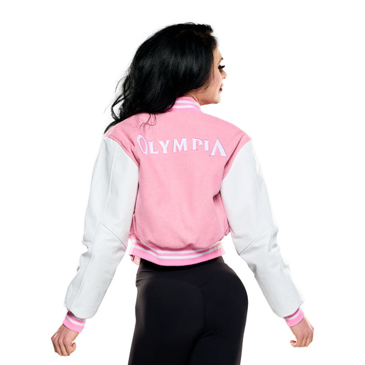 Chaqueta Olympia Crop Lettermen Rosa/blanco